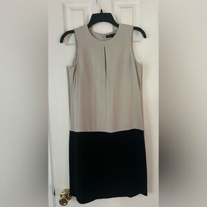 Calvin Klein Black and Cream Sleeveless Dress. Size 2. EUC
